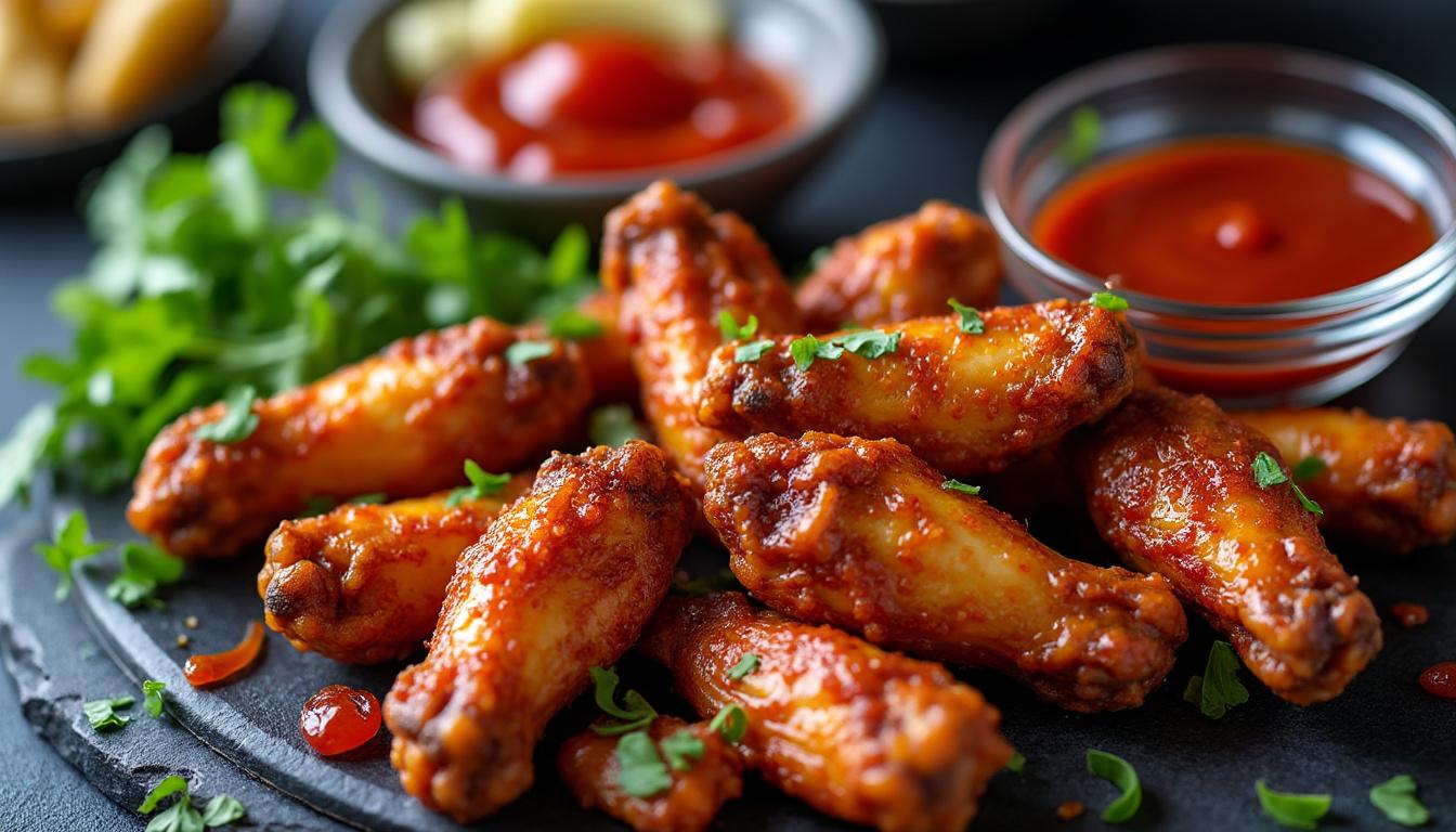apprenez à préparer des ailes de poulet épicées savoureuses dans votre air fryer. découvrez des recettes simples et des astuces pour un plat croustillant et plein de saveurs, parfait pour vos soirées entre amis ou en famille.
