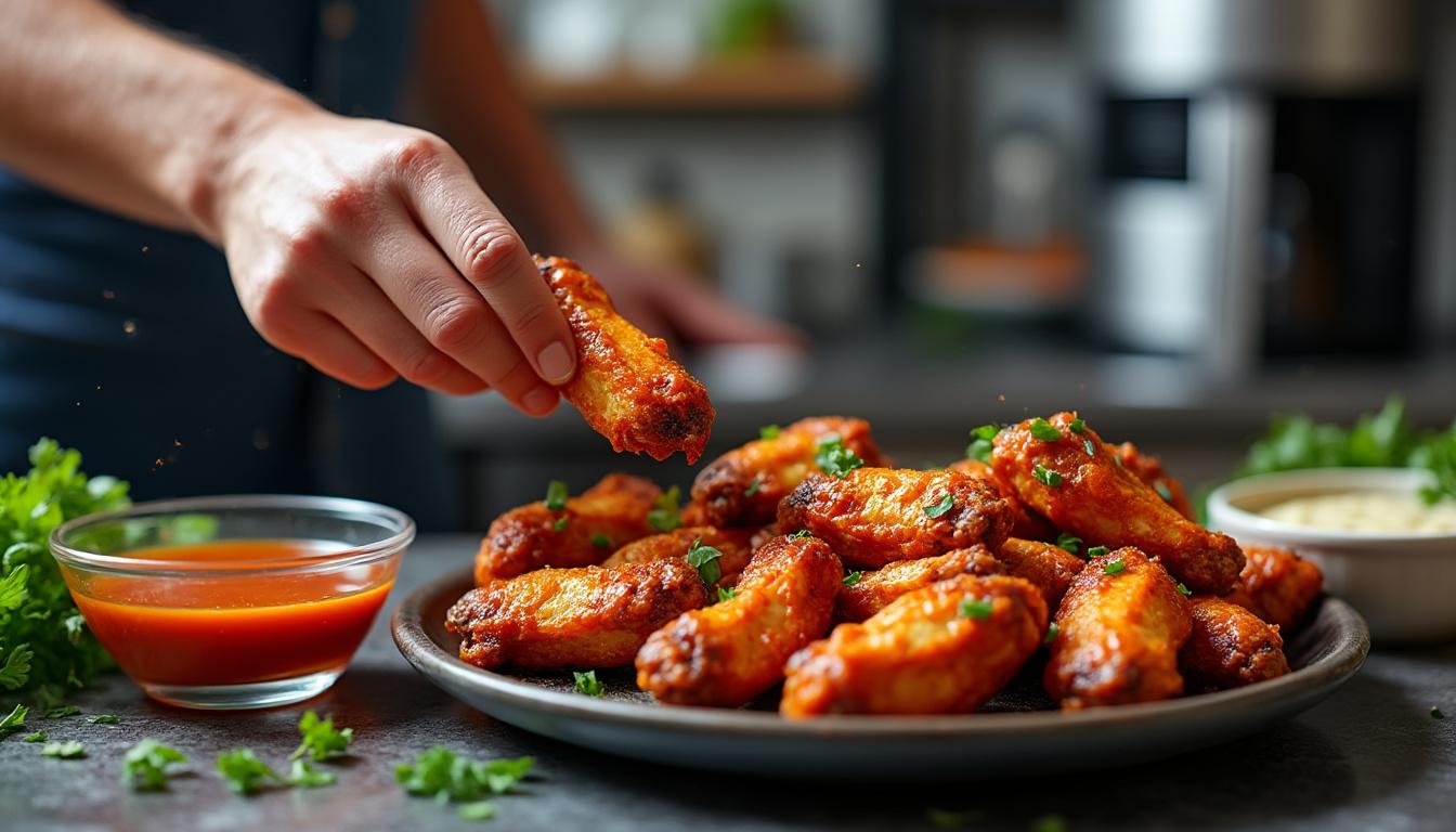 apprenez à préparer des ailes de poulet épicées et savoureuses avec votre friteuse à air. suivez nos conseils simples pour des recettes délicieuses qui raviront vos papilles !