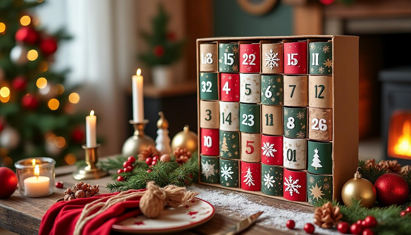 découvrez comment réaliser un calendrier de l’avent original et écologique avec des rouleaux de papier toilette. une activité manuelle créative et ludique pour préparer noël en famille !