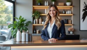 découvrez comment une banque d'accueil adaptée pour votre salon de coiffure crée une première impression positive et renforce le lien avec vos clients dès leur arrivée.