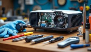 découvrez les outils essentiels pour remplacer facilement la lampe de votre vidéoprojecteur et assurer une installation rapide et sécurisée.