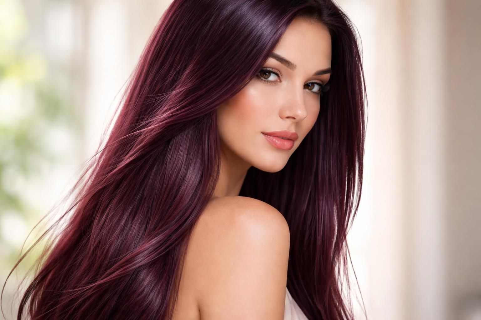découvrez la coloration aubergine pour cheveux, l'option idéale pour sublimer et raviver la beauté des brunettes avec une touche élégante et tendance.
