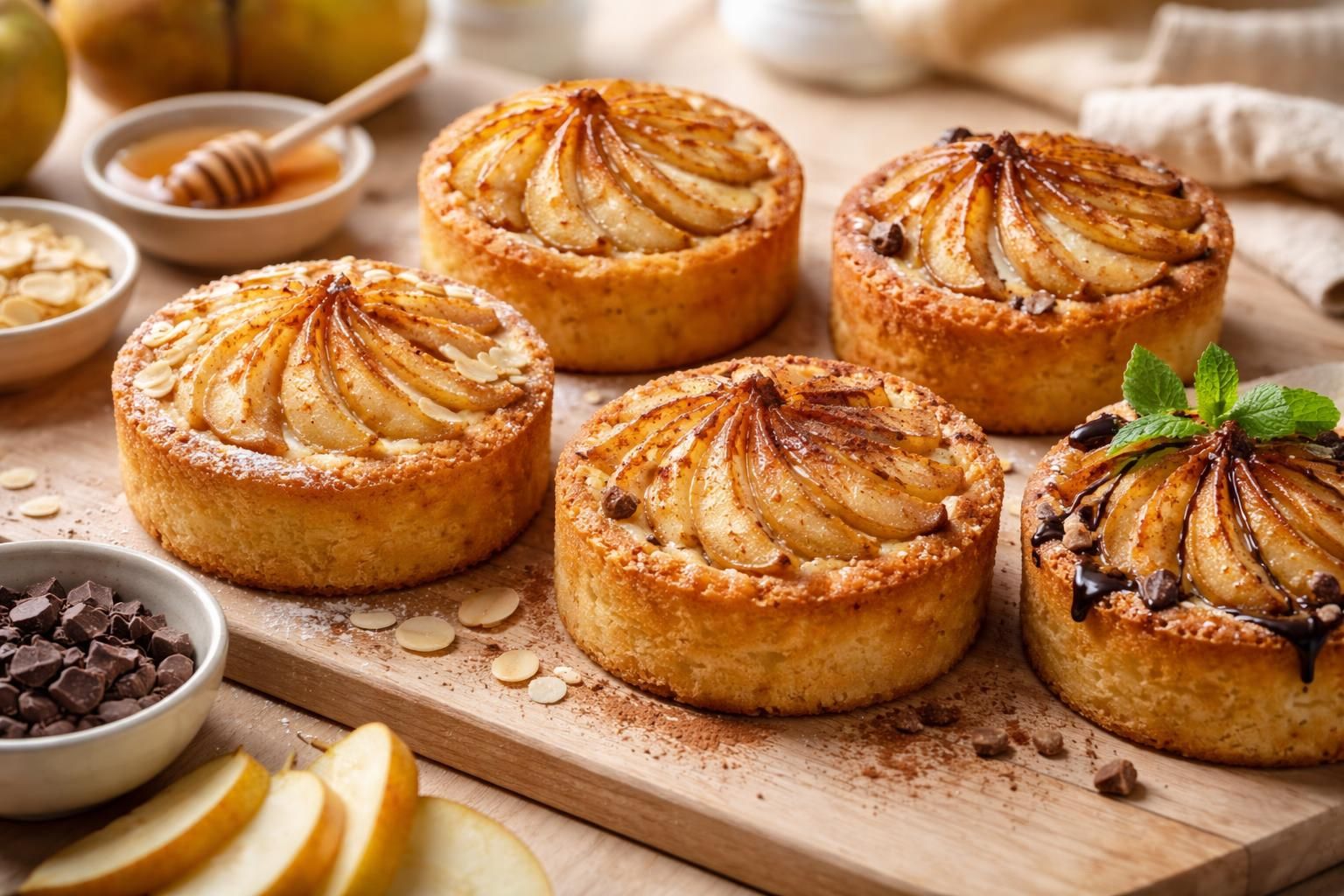 découvrez 5 délicieuses variations d'amandine aux poires sans pâte, faciles à préparer et parfaites pour une gourmandise légère et fruitée.