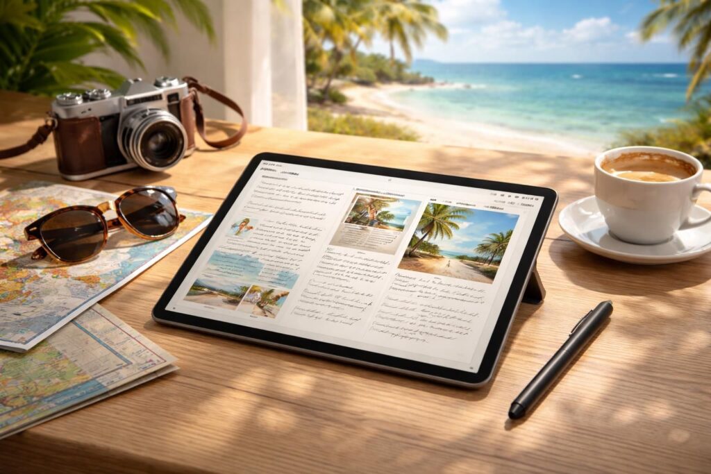 découvrez comment immortaliser vos souvenirs de vacances avec un carnet de voyage numérique sur tablette samsung. facile, pratique et innovant pour garder toutes vos aventures à portée de main.